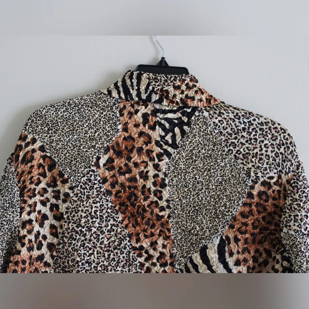 Analogy Reversible Animal Print Jacket Brown Size 2X - Image 6