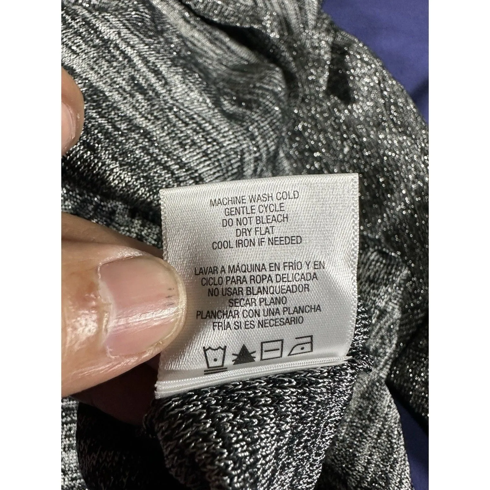 Basic Editions Black and Silver Knit Sweater, Womens Plus 1X. - Image 11