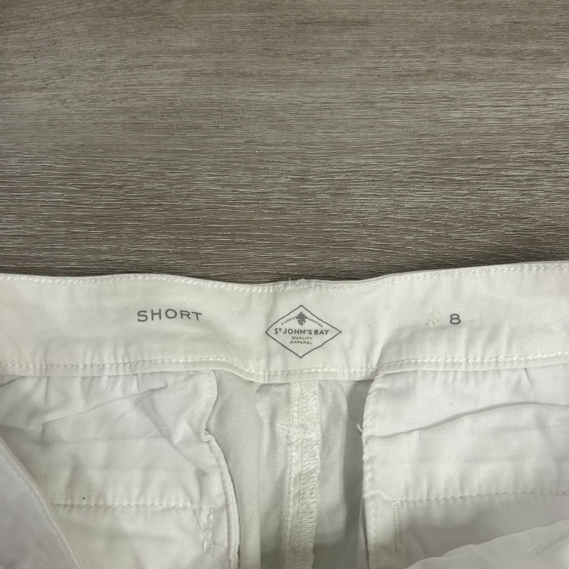 St. John’s bay twill khaki white Bermuda shorts - Image 2