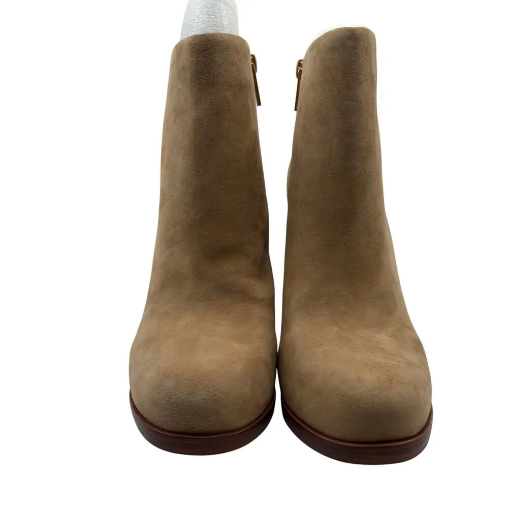 Vince Camuto Cayelsa Heeled Bootie Ankle Boots Beige SZ 8.5/39.5 Suede Leather - Image 3
