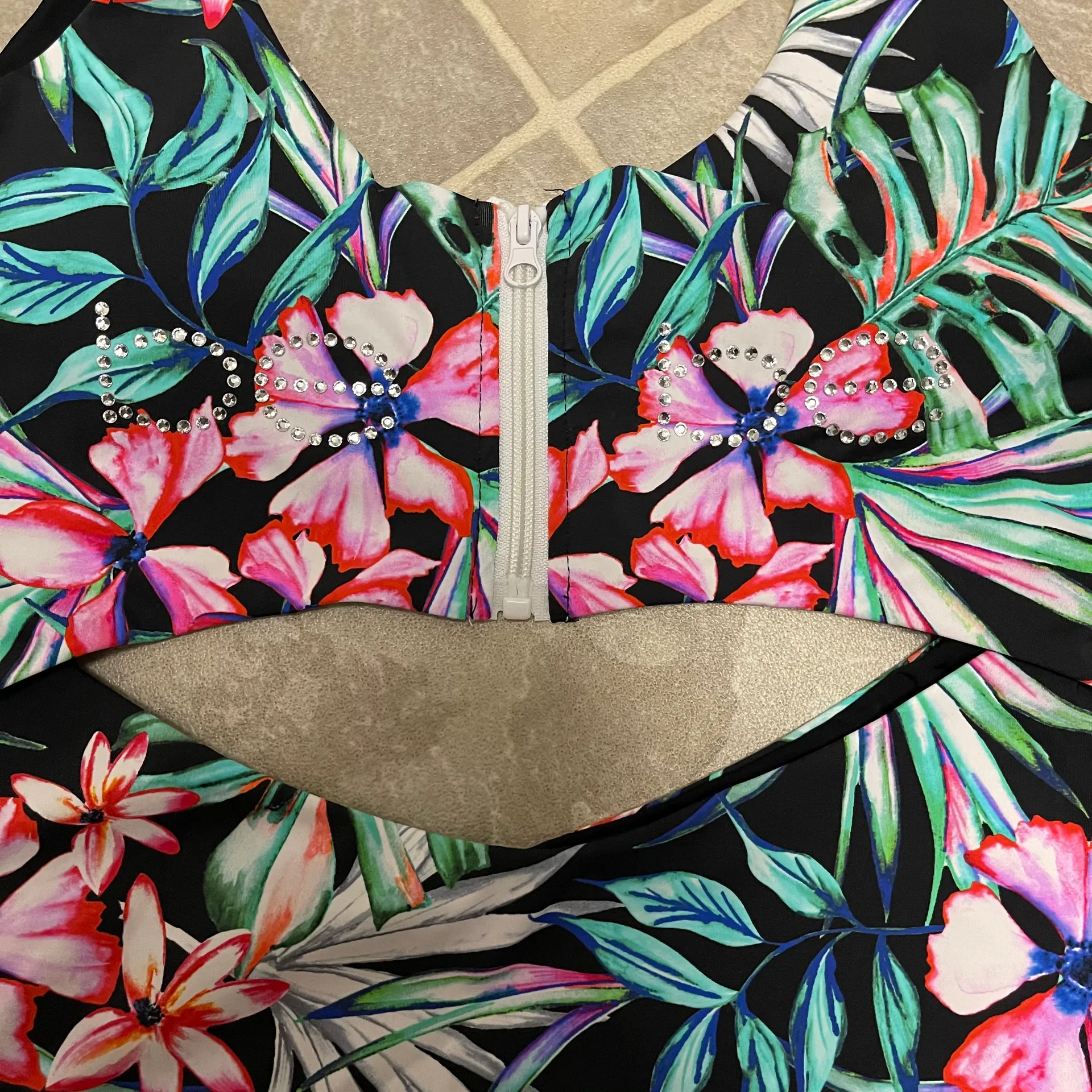 NWT Floral 1PC Swimsuit - Image 3
