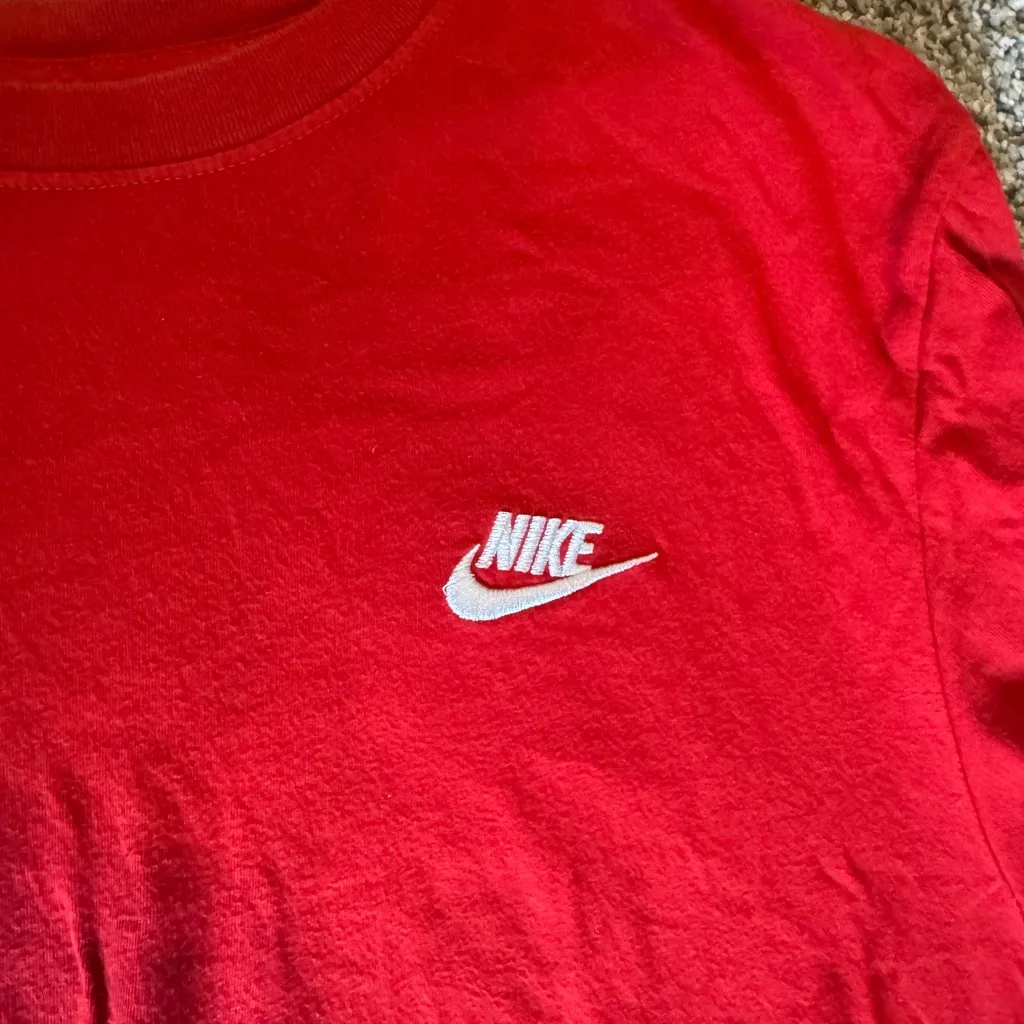 Nike Vibrant Red Tee with White Logo - Image 3