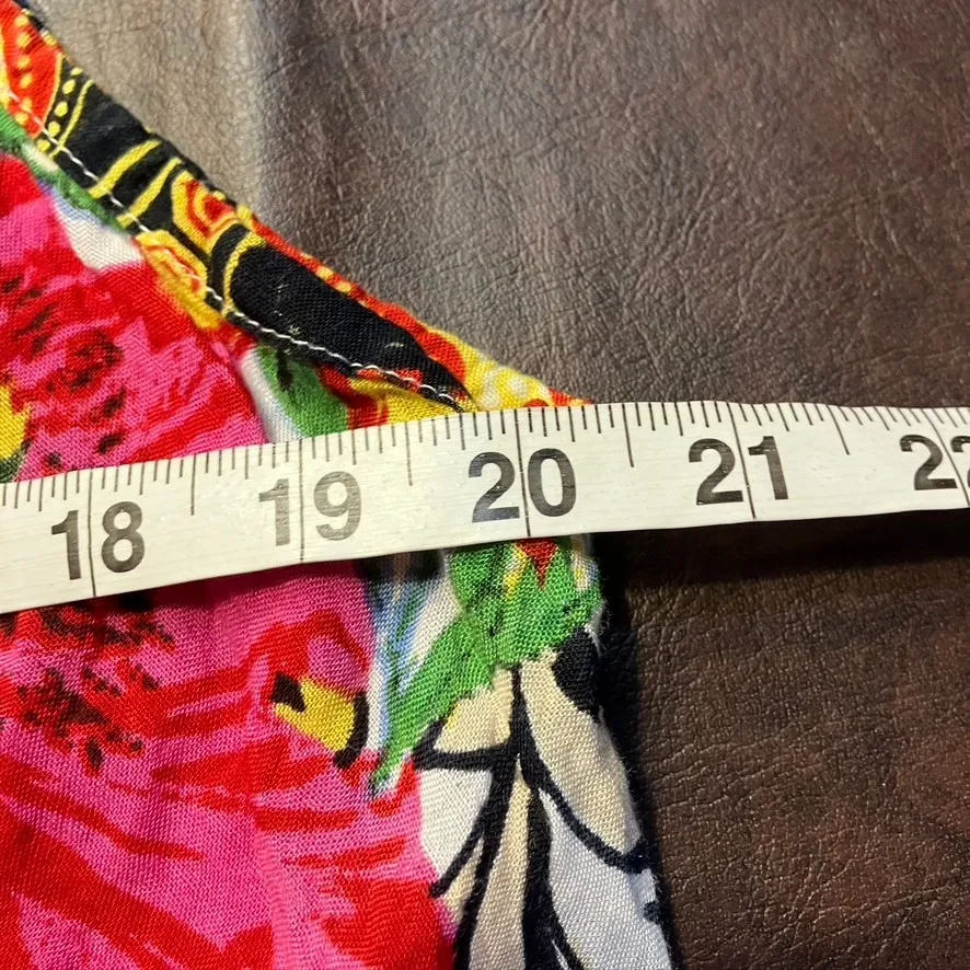 Seven Islands New York Women's Sleeveless Floral Print Button Front Midi Dress L Blue Size L - Image 12