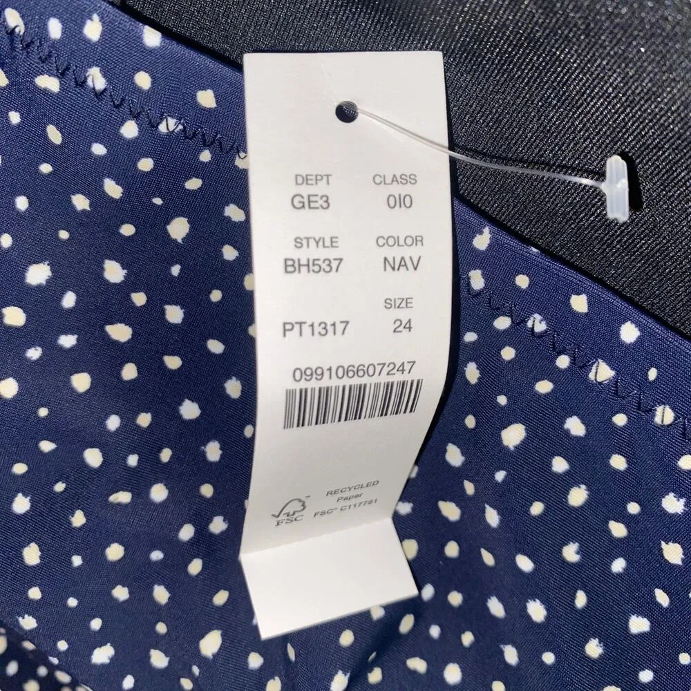 New NWT J. Crew Navy Blue Polka Dot Ruched Halter One-Piece Swim Bathing Suit 24 - Image 6