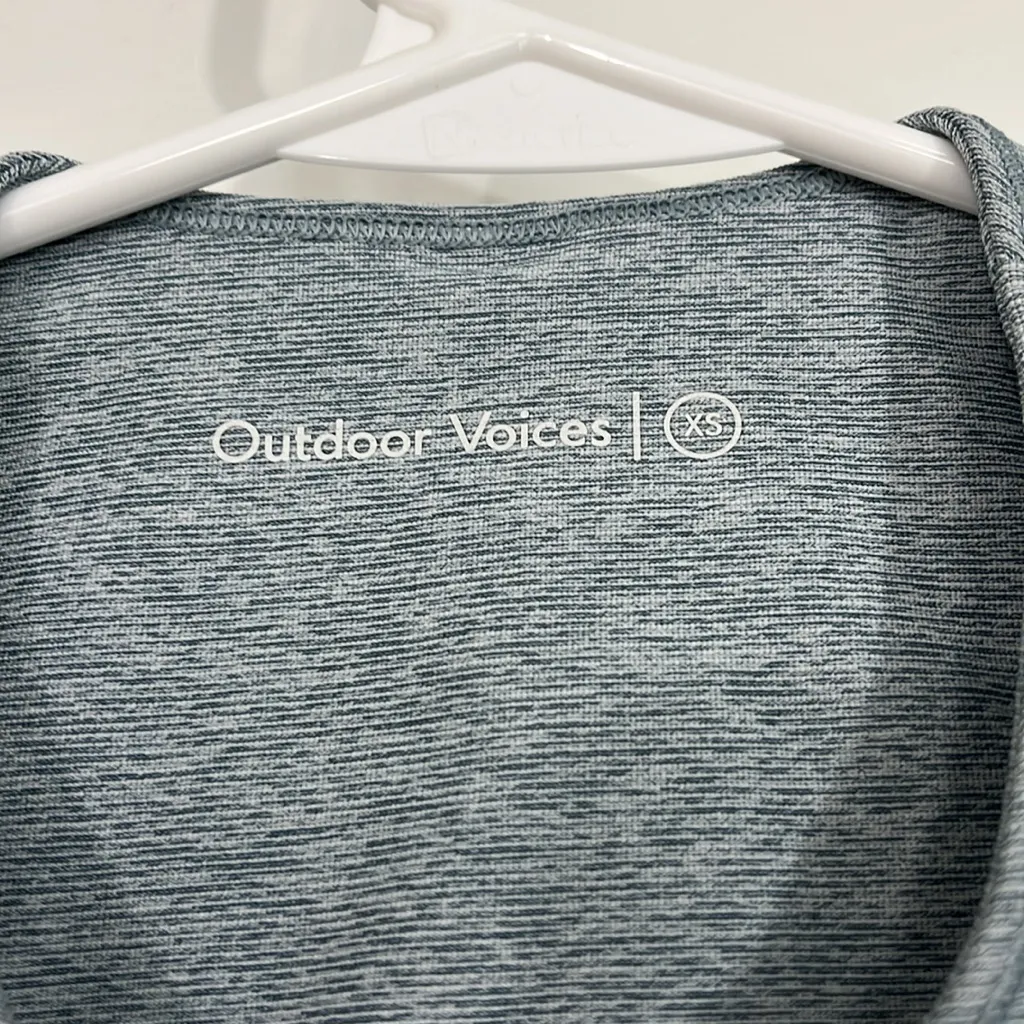 Outdoor Voices XS Blue Slashback Cropped Tank Top Sports Bra - Image 4