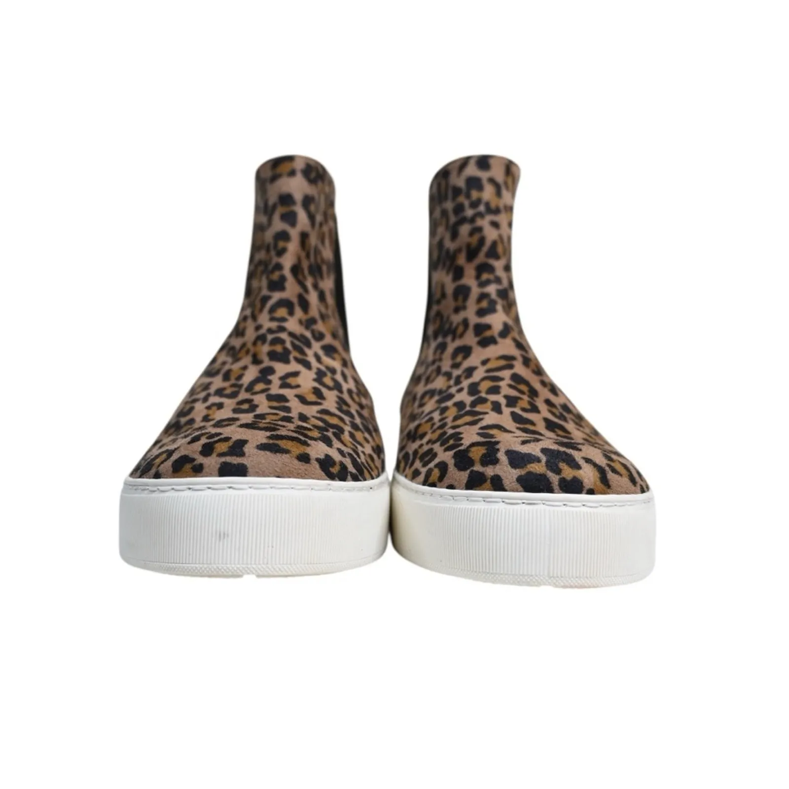 Stuart Weitzman Womens 10 Leopard Slip On High Top Suede Sneaker - Image 4