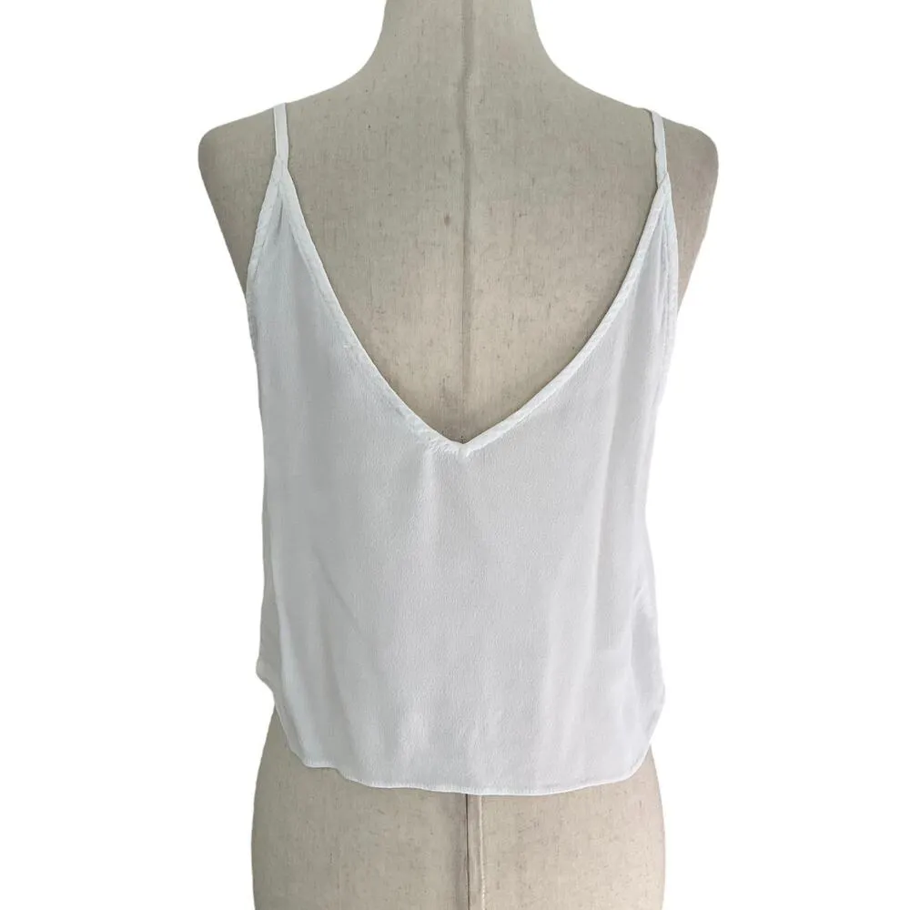 Olivaceous White Tie Front Spaghetti Strap Crop Top Women's Size Large | 22-8 - Image 3