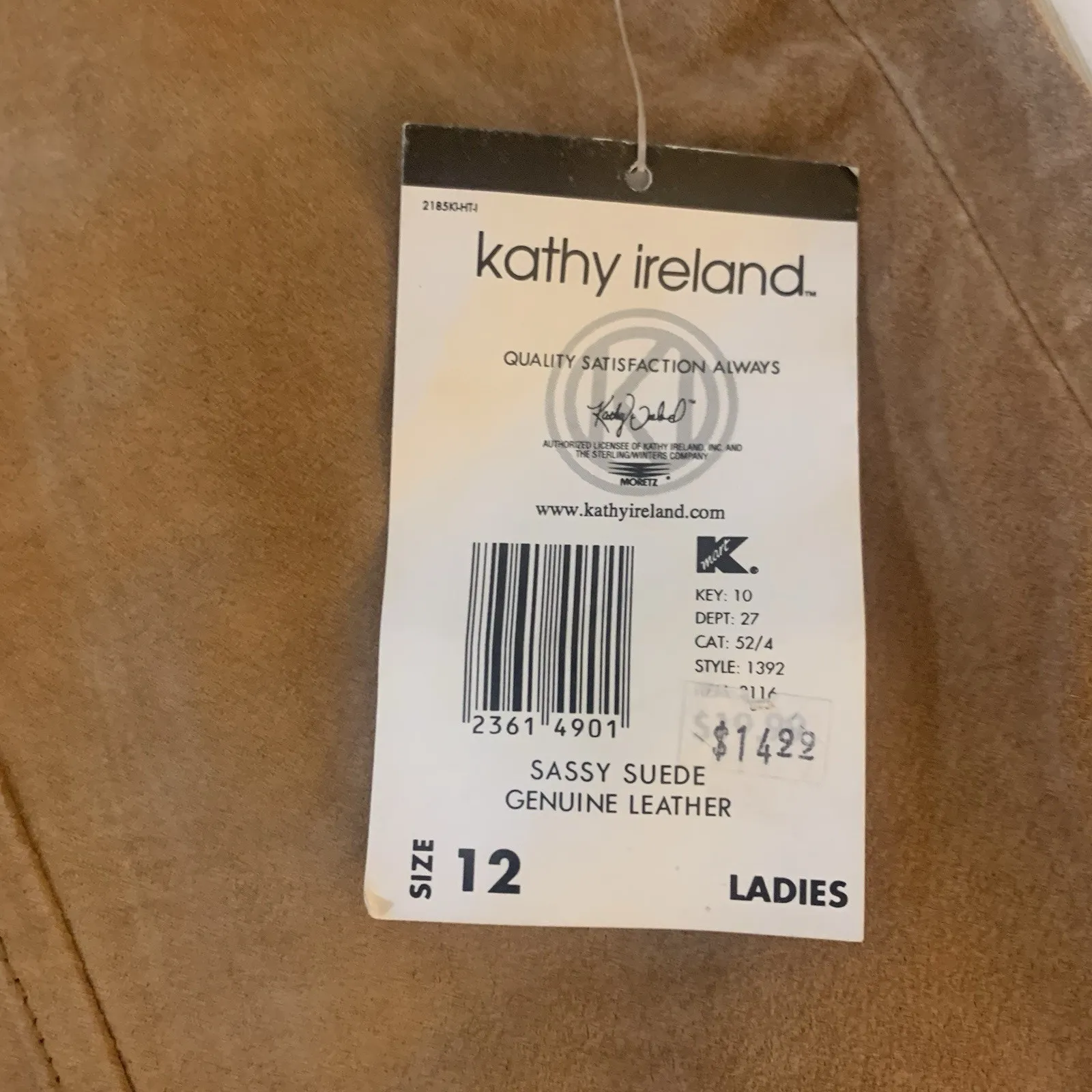 Leather Suede Skirt Ladies Size 12 Kmart NOS Beautiful Brown Sexy Kathy Ireland - Image 6