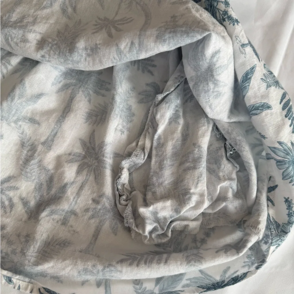 Show Me Your Mumu Linen Bixby Palm Tree Smocked Mini Dress M - Image 5