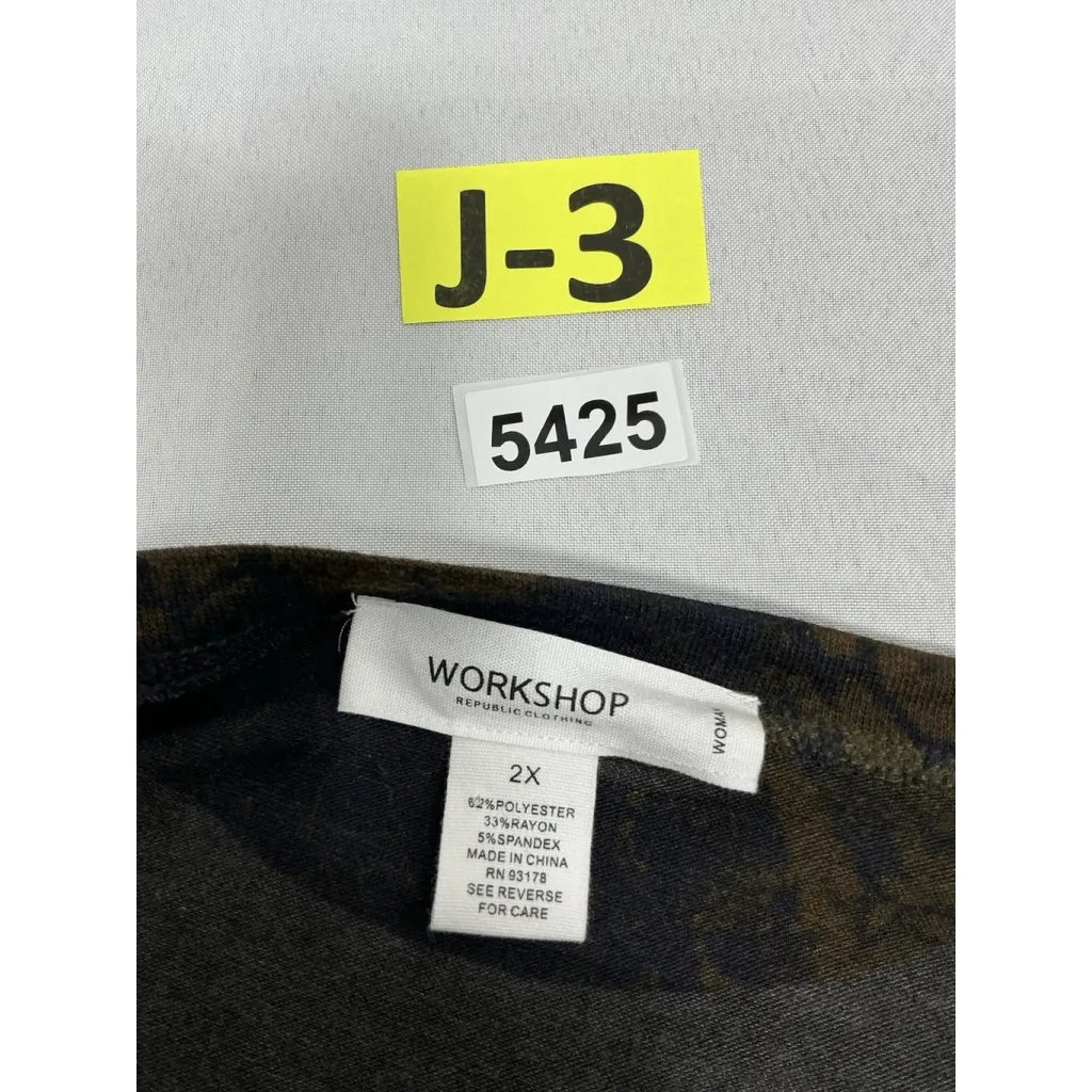 Womans Work Shop Republic Clothing Long Sleeve Pullover Sweater 2X Brown Black - Image 3