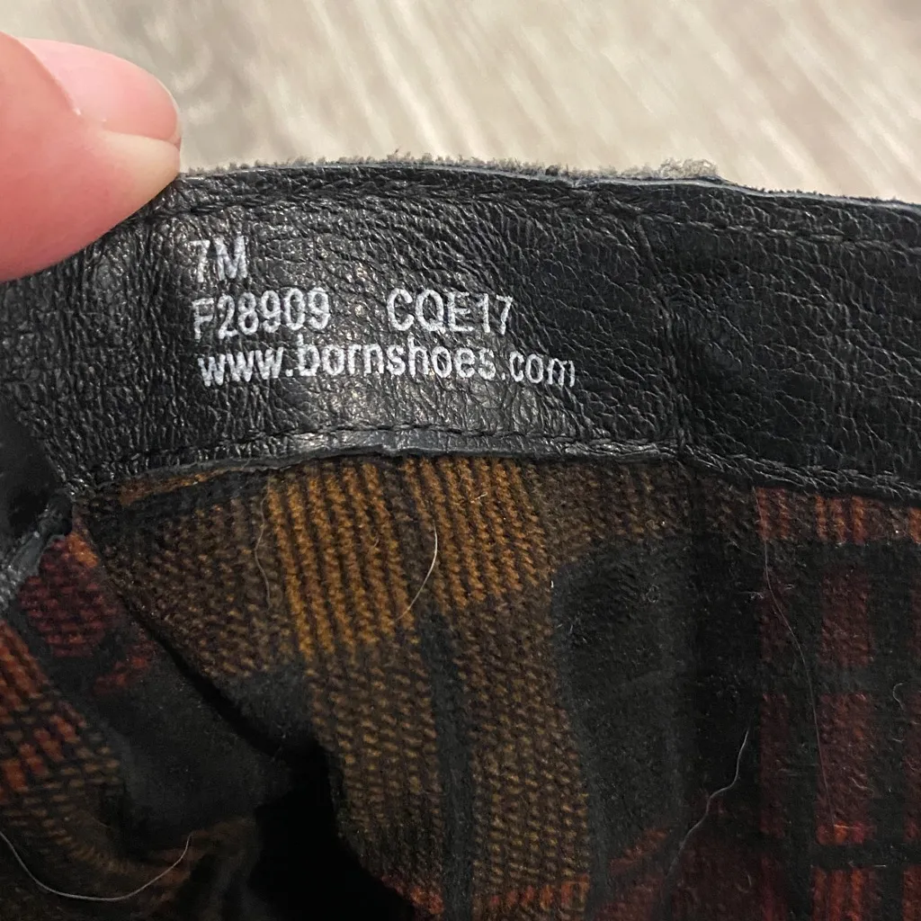 Born y2k black leather lace up grunge combat boots with brown suede 7 - Image 5