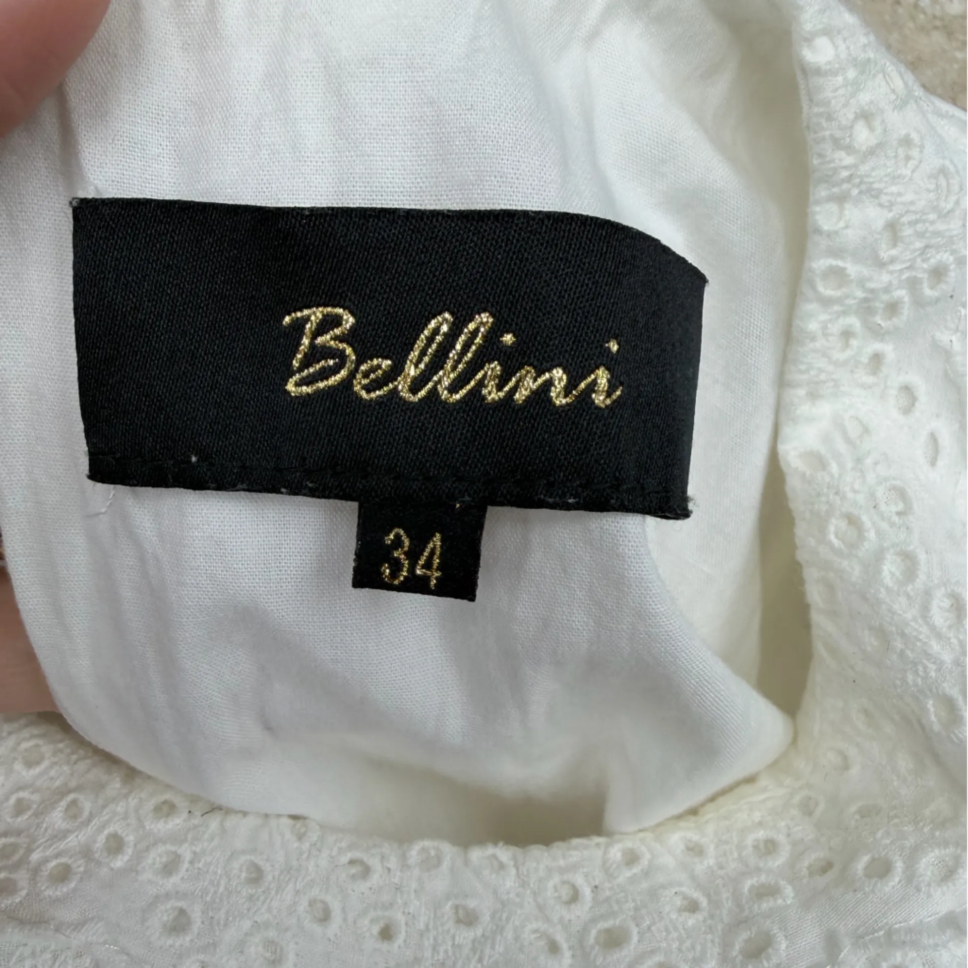 Bellini Long Sleeve White Tiered Dress Size undefined - Image 3