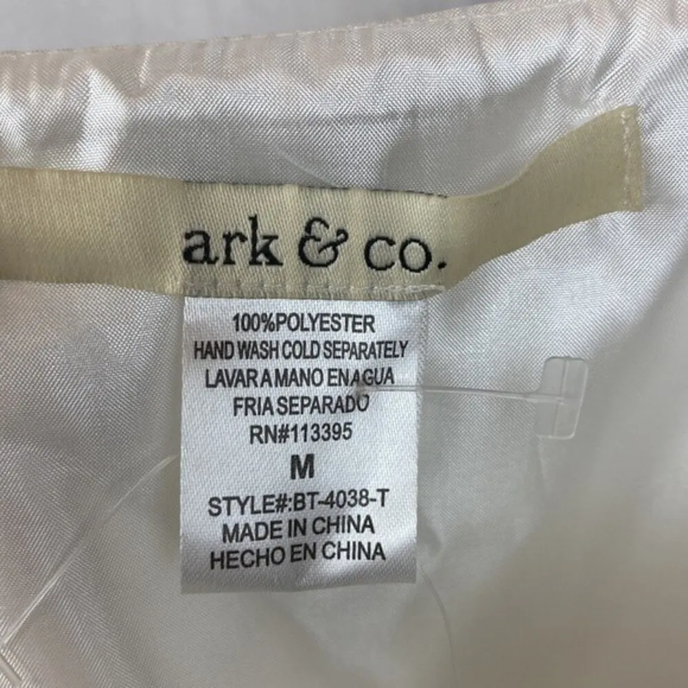 Ark & Co. Ivory & Black Ruffle Sleeveless Blouse Top NEW M - Image 5
