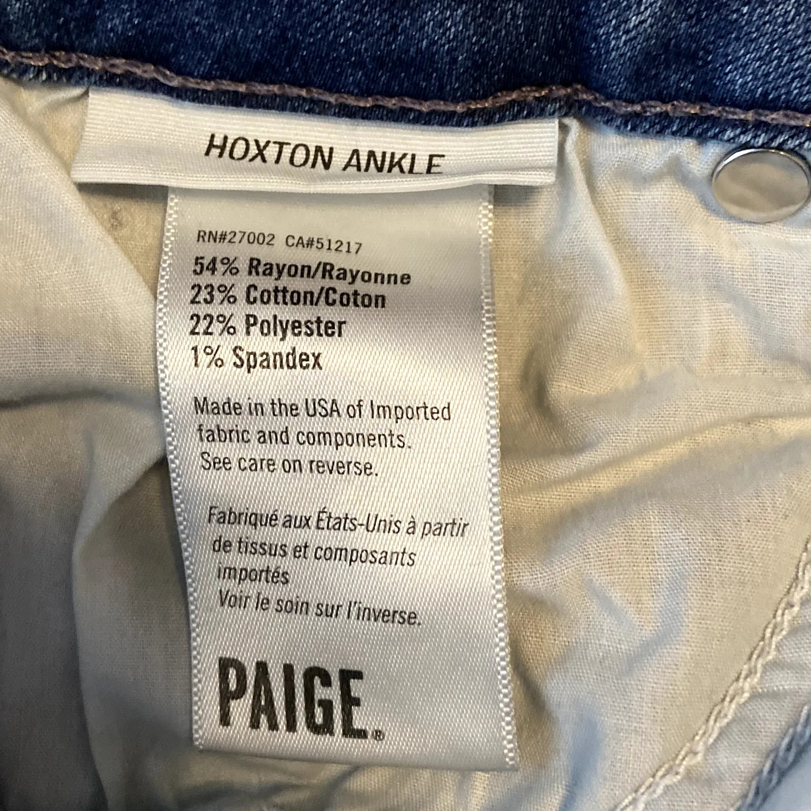 PAIGE Hoxton Ankle Ultra Skinny Jeans Hise Rise Cropped Medium Wash Tristan 24" - Image 4