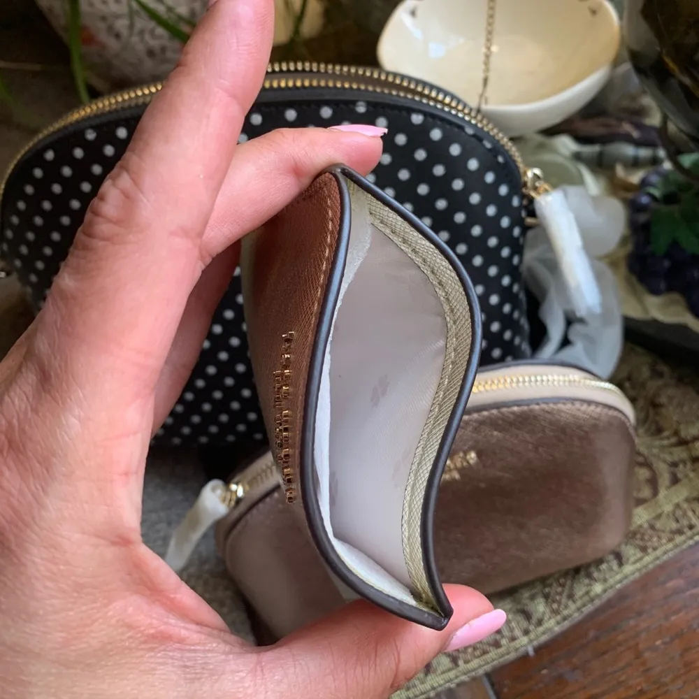 Authentic KATE SPADE leather metallic dots 3 in 1 Crosby/cosmetic/card - Image 13