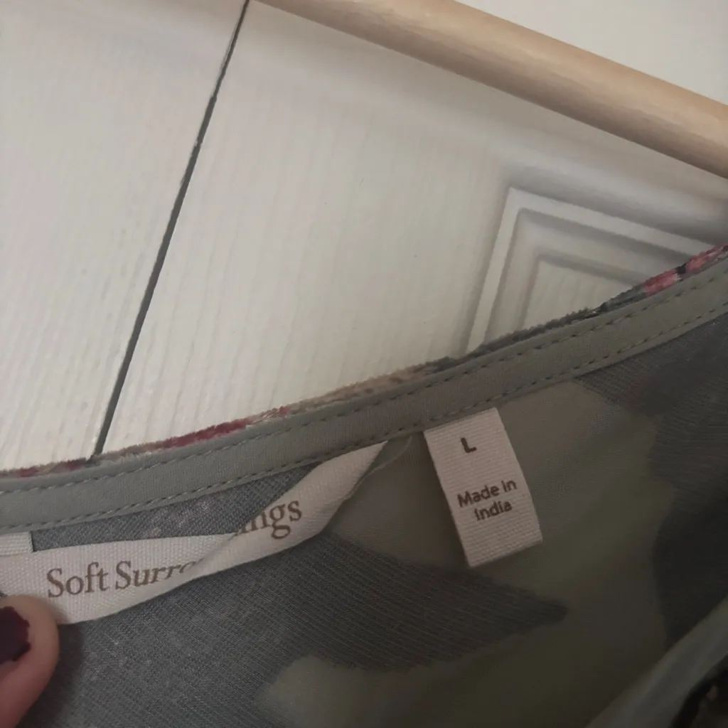 Soft Surroundings Burnout Floral Velvet Long Formal Dress Size Large - Image 4