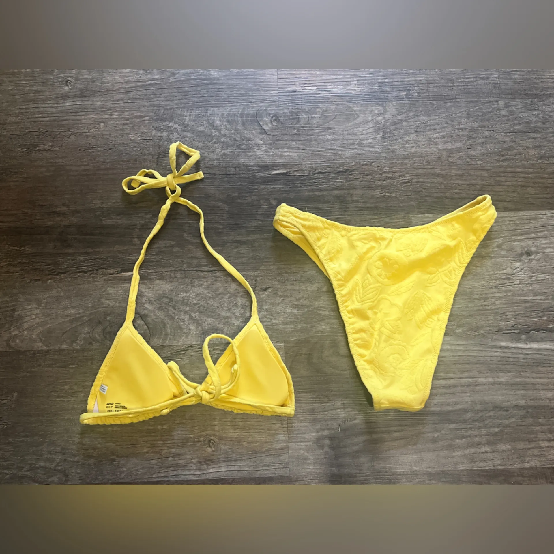 Aerie Sunny Yellow Triangle Bikini Set - Image 2