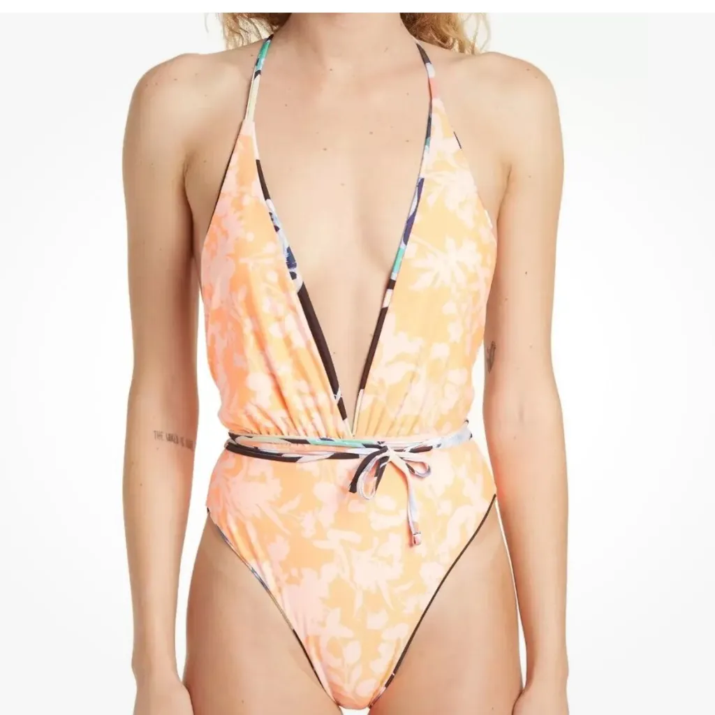 Maaji  Evening Ambiance Reversible Safari Plunge Neck One-Piece Swimsuit-‎ New - Image 2