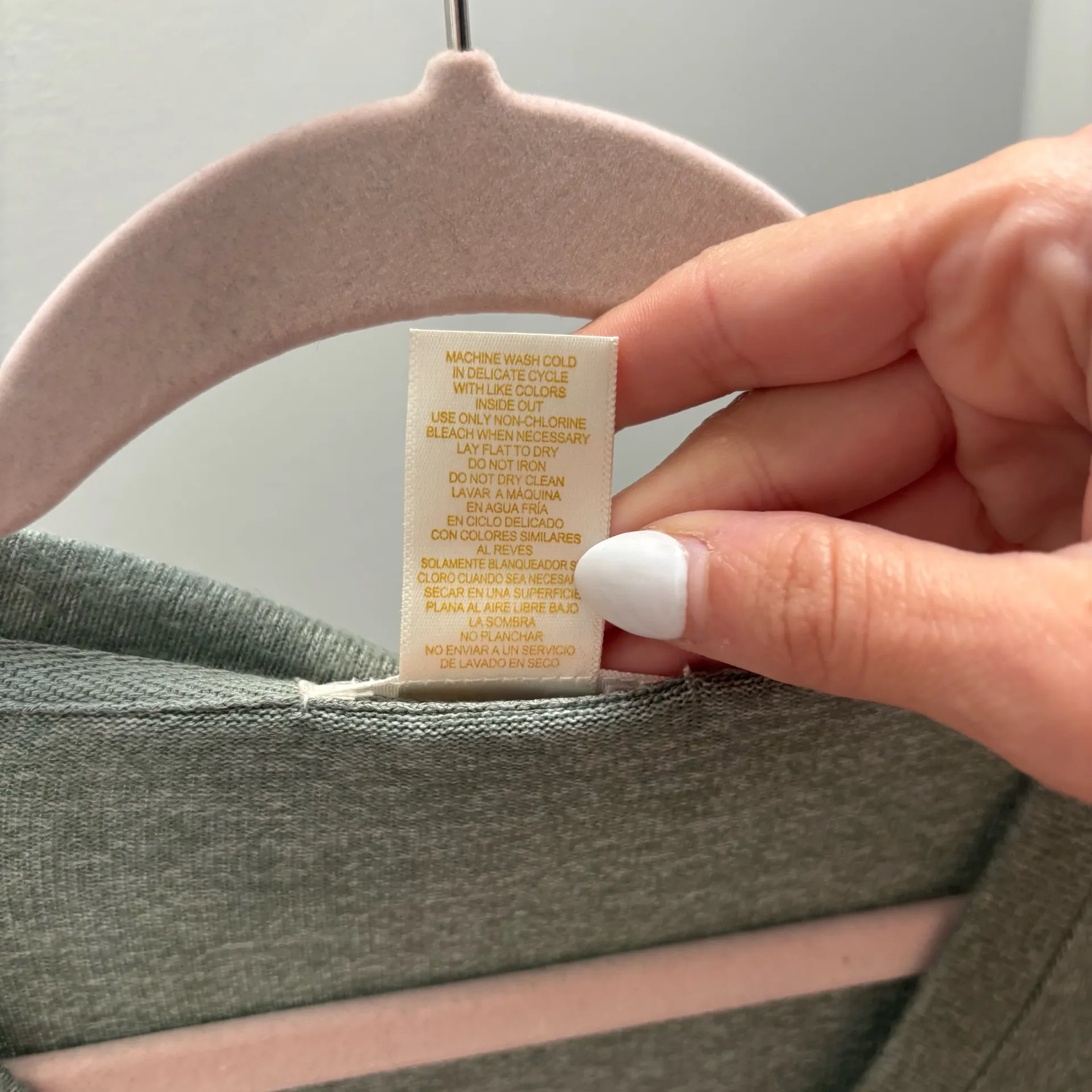 Matty M Sage V-Neck Long Sleeve Top - Image 4