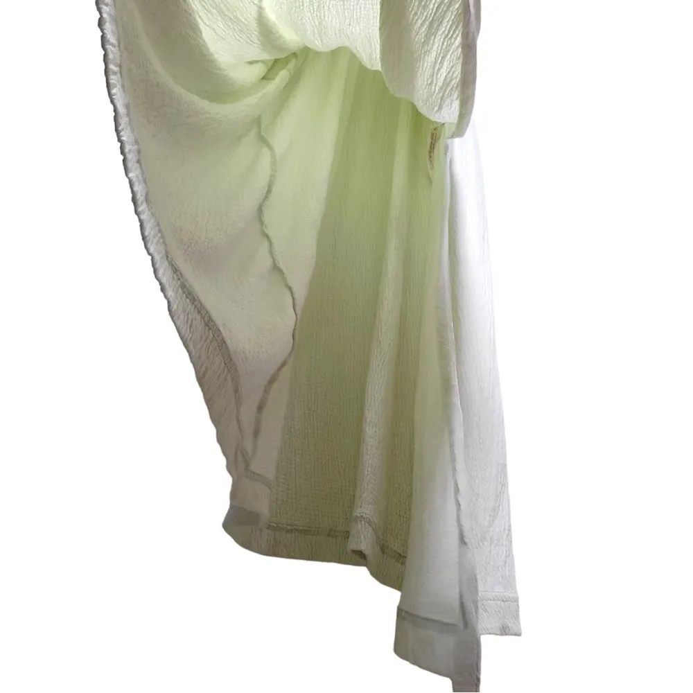 Beach Cotton Blend Gauzy Maxi Slit Dress in Mint Green - Image 9