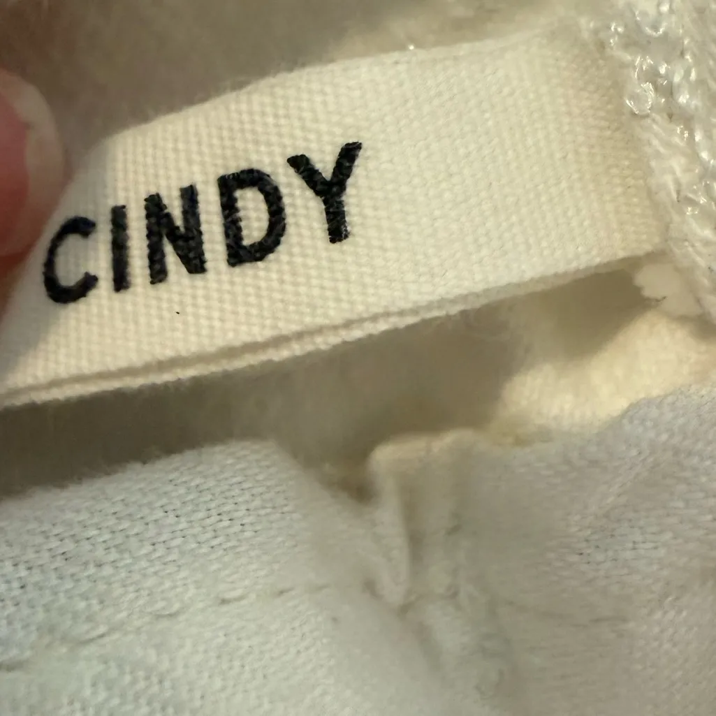 GRLFRND Denim Cindy White Blue Patchwork Distressed Jean Cutoff Shorts Size 25 - Image 8