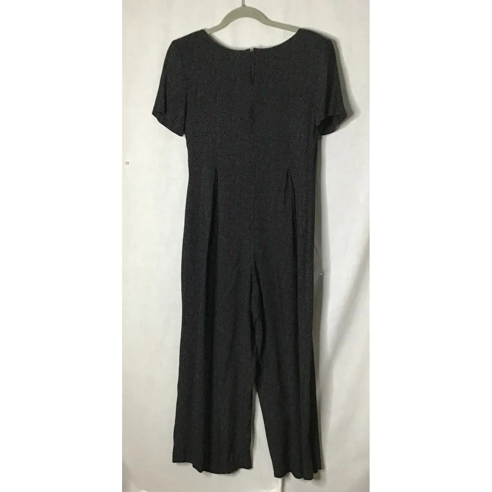 Expo Womens Black Dotted Short Sleeve‎ V - Image 2