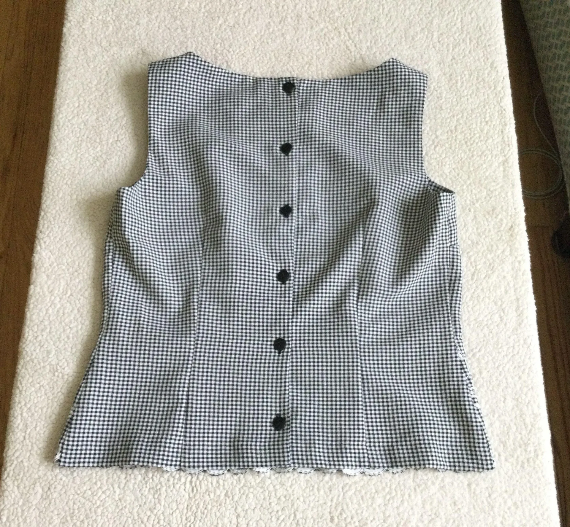 Vintage 90s Gingham Floral Embroidered Two Piece Skirt Set by - Sz 12 - Image 8