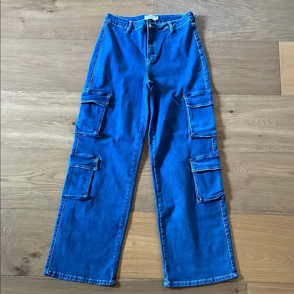 Windsor Wide Leg Cargo Denim Pants Size Large NWOT - Image 5