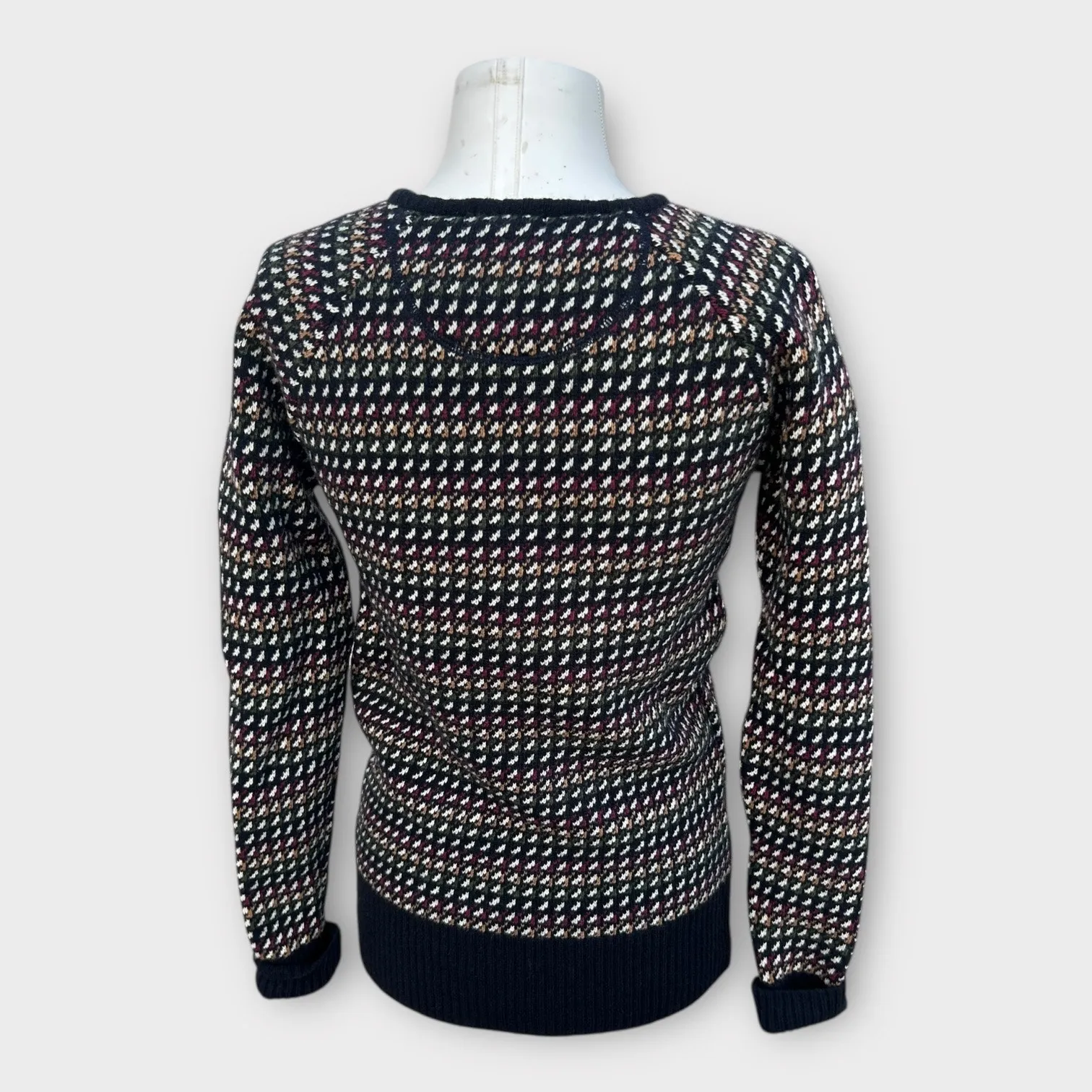 Barbour 100% Lambswool Patterned Sweater Women's Size 10 Cozycore Preppy Cabin - Image 4