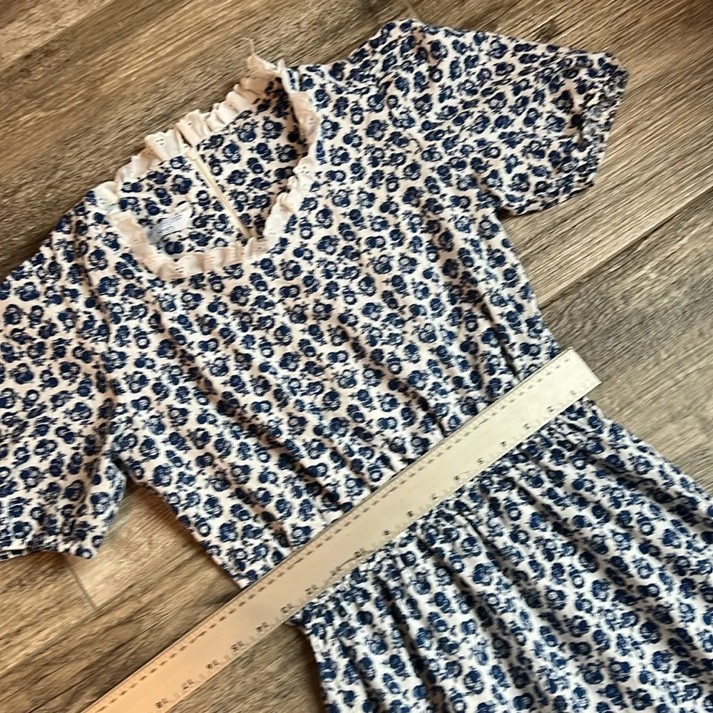 Vintage 70s Sears Floral Lace Prairie Dress Cottagecore Victorian no size #172 Blue - Image 11