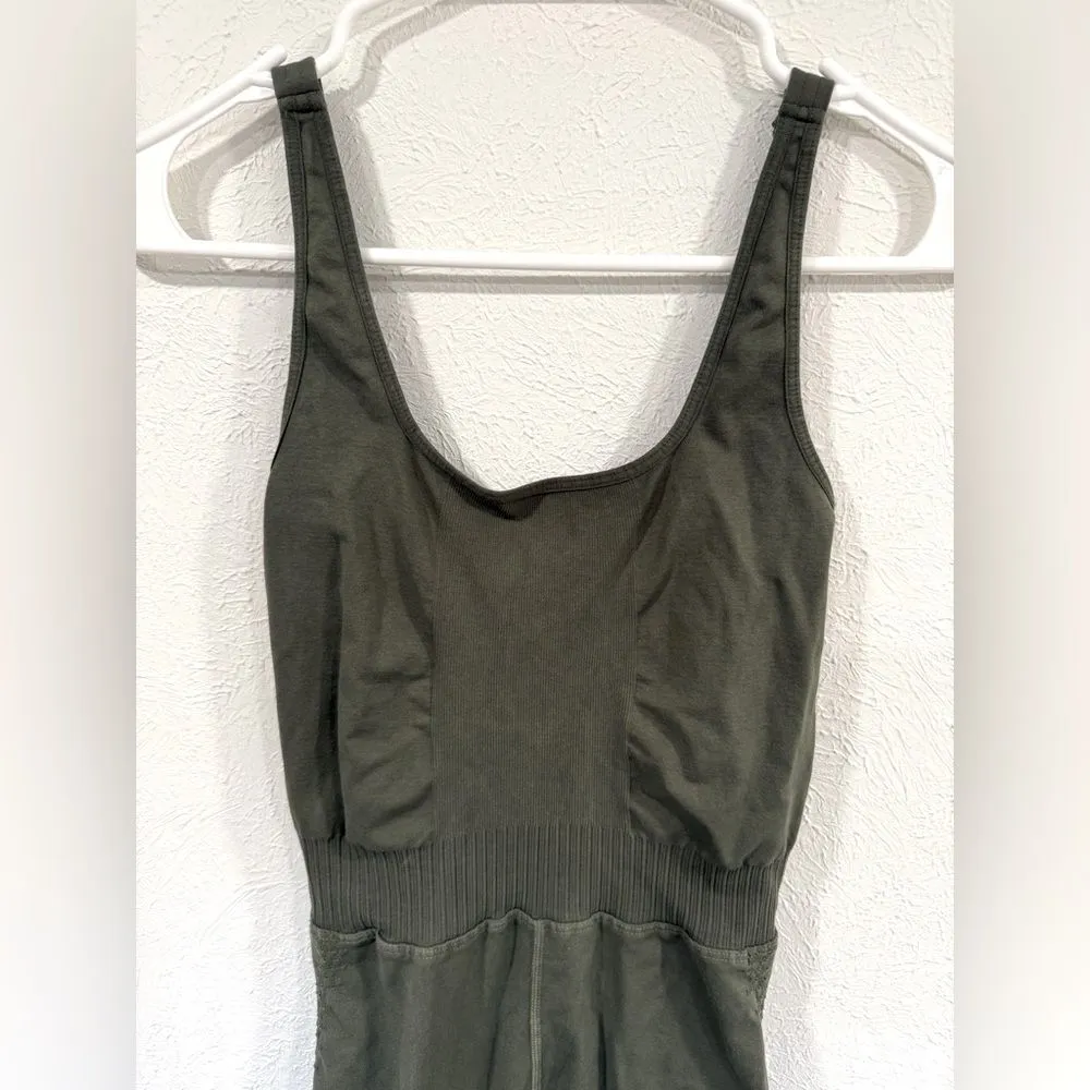 Free People Movement Good Karma Onesie Jumpsuit Green XS VGUC - Image 4