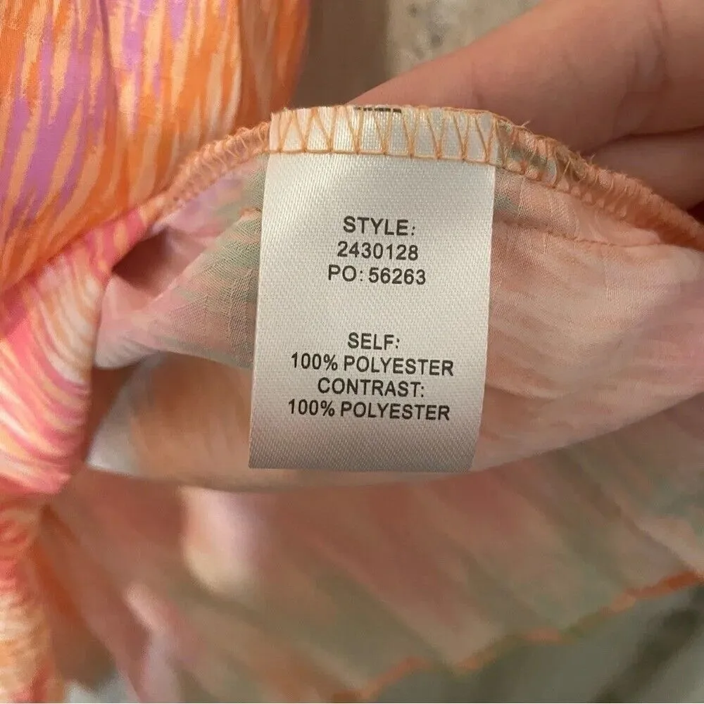 Current Air  Gradient Chevron Pleated Halter Beachy Swing‎ Tank- Size S NWT - Image 5