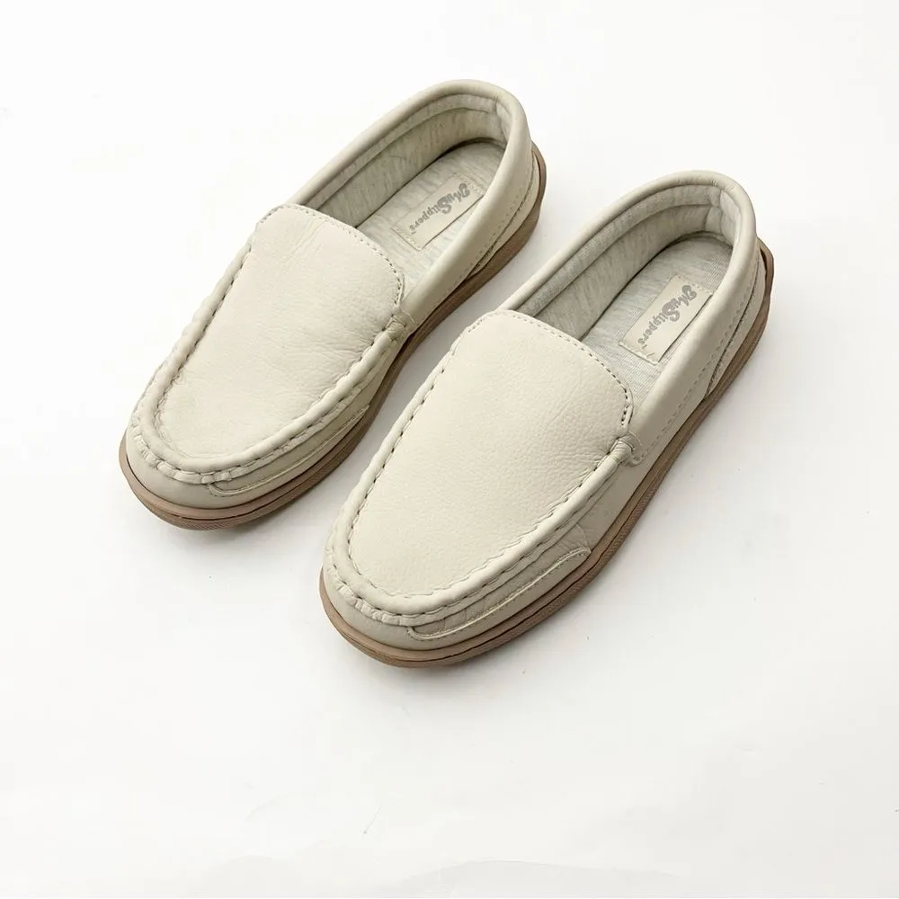 MY SLIPPERS By My Pillow Leather Cream Memory Foam Slip On Moccasins, Size 7 - Image 8