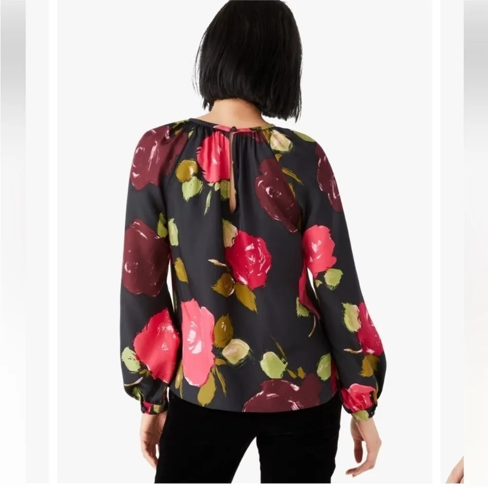 Kate Spade‎ Just Rosy Keyhole Top Silk Size XXS - Image 3