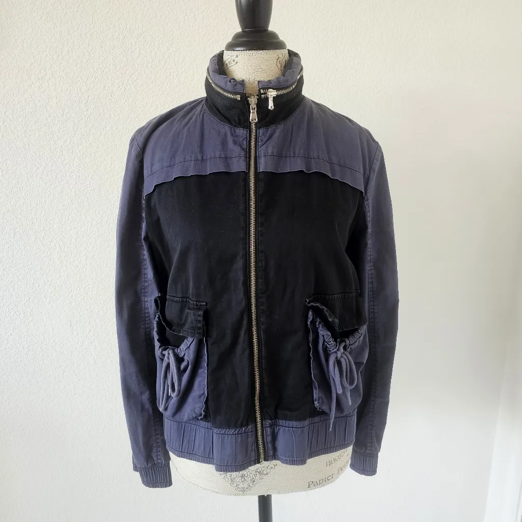 Marc by Marc Jacobs Women Standard Suppply Workwear Fight Bomber Jacket Blue 12 - Image 2