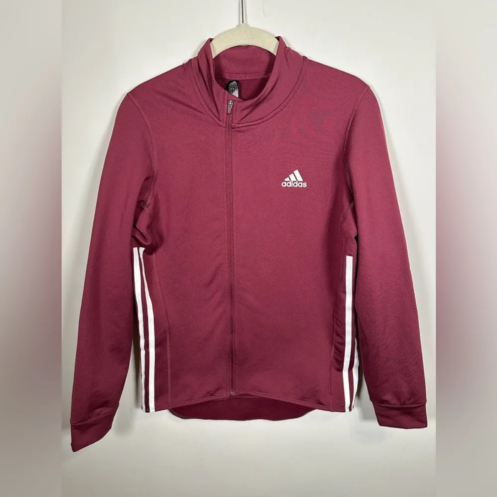 Adidas Women’s Track Jacket three back pockets‎ size medium maroon - Image 2