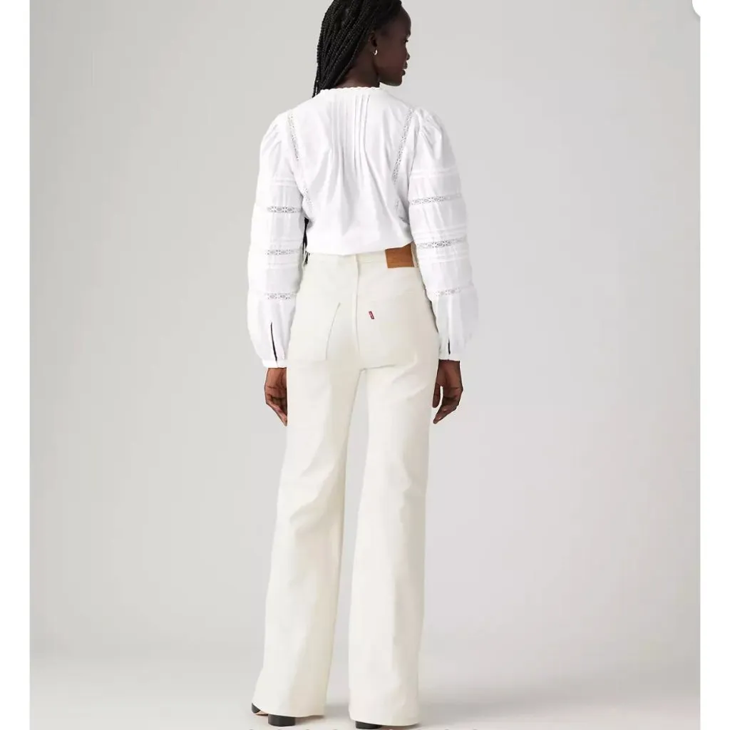 Levi's 30x30 Premium Ribcage Bell Women's Jeans Disco Nights White - Image 3