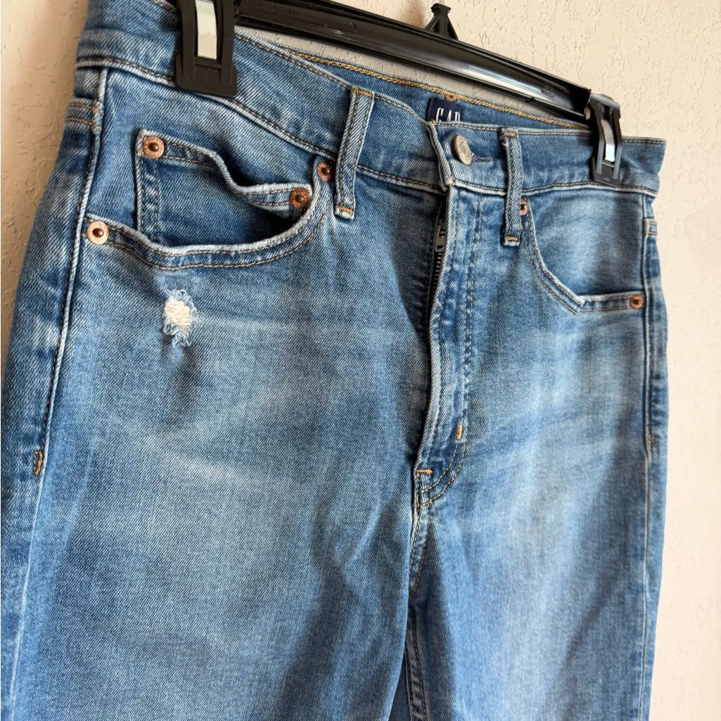 Gap Denim Cigarette Mid Wash Blue Denim High Rise Skinny Jeans Womens 6P - Image 2