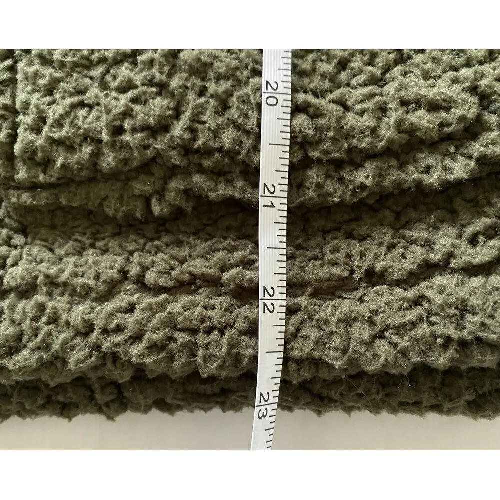 Ci Sono Faux Fur Olive Green Zippered Hooded Jacket Soft Plush Warm Cozy Sz L - Image 8