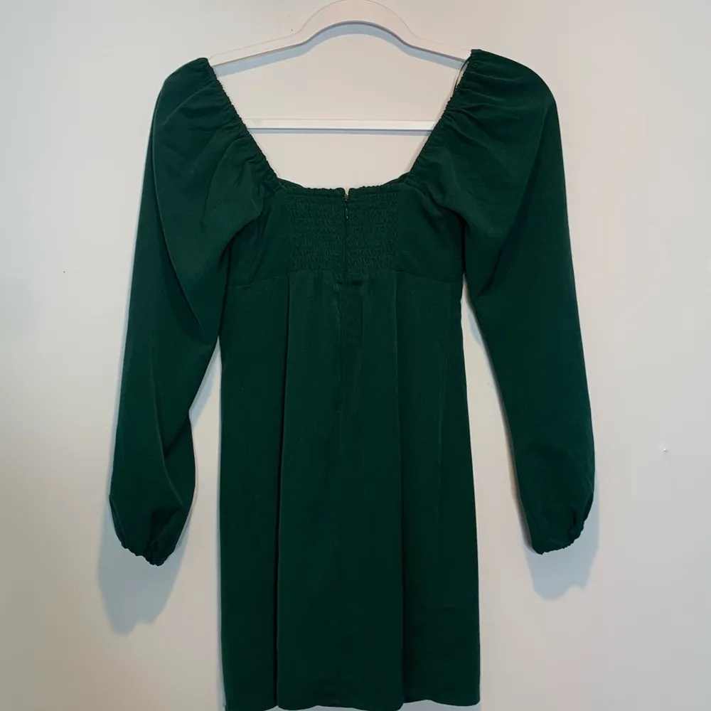 Abercrombie & Fitch Long Sleeve Draped Bodice Mini Dress Green Sweetheart - Image 5
