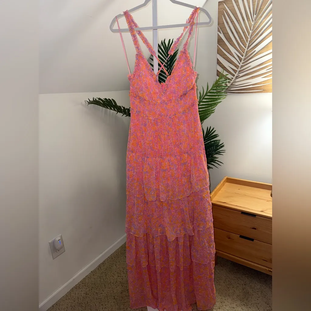 LIKELY‎ Athena Tiered Maxi Dress Pink and Purple Size 8 - Image 6