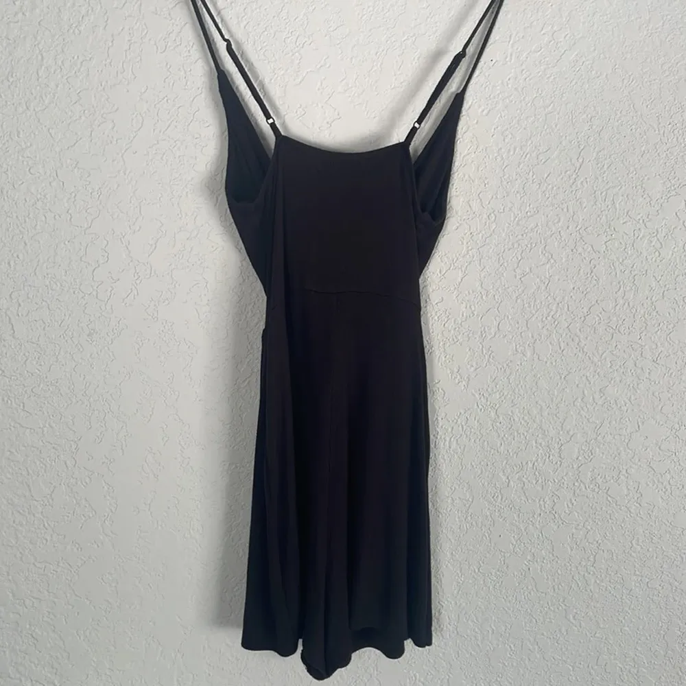 Urban Outfitters Black Ribbed Wrap Romper - Image 4