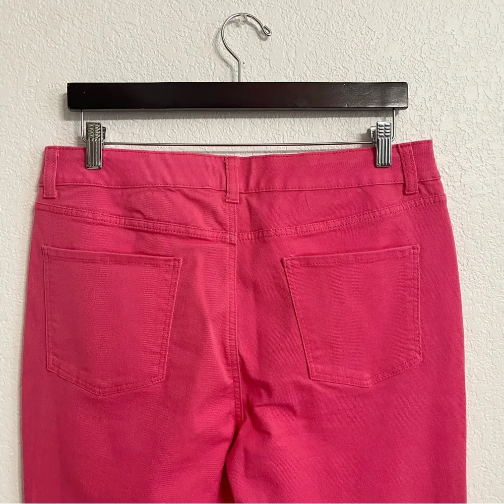 Talbots Womens Jeans Denim Pink Simply Flattering 5 Pocket Button Ankle Size 12 - Image 4