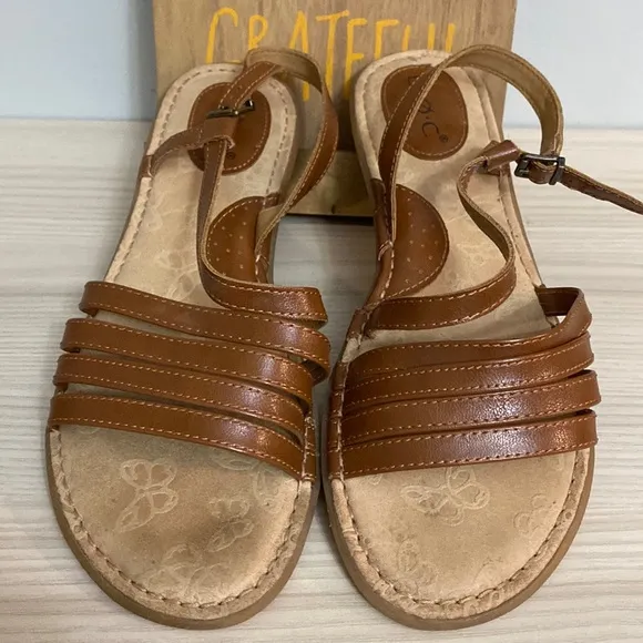 B.o.c Born concept brown strappy comfort sandals size 9 - Image 2