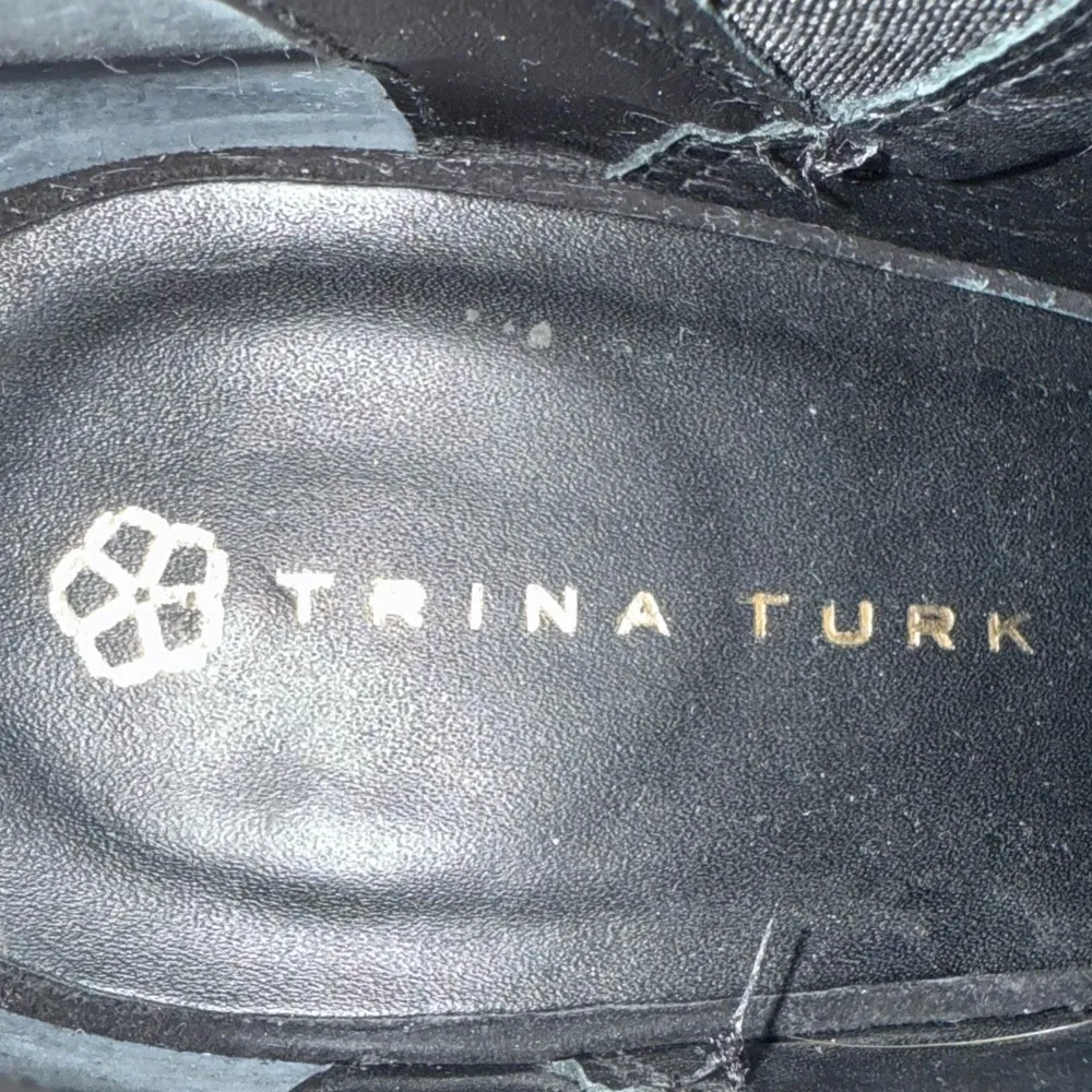 TRINA TURK Los Altos Suede High Heel Sandal Zebra Print Black White Navy Blue 8 - Image 6