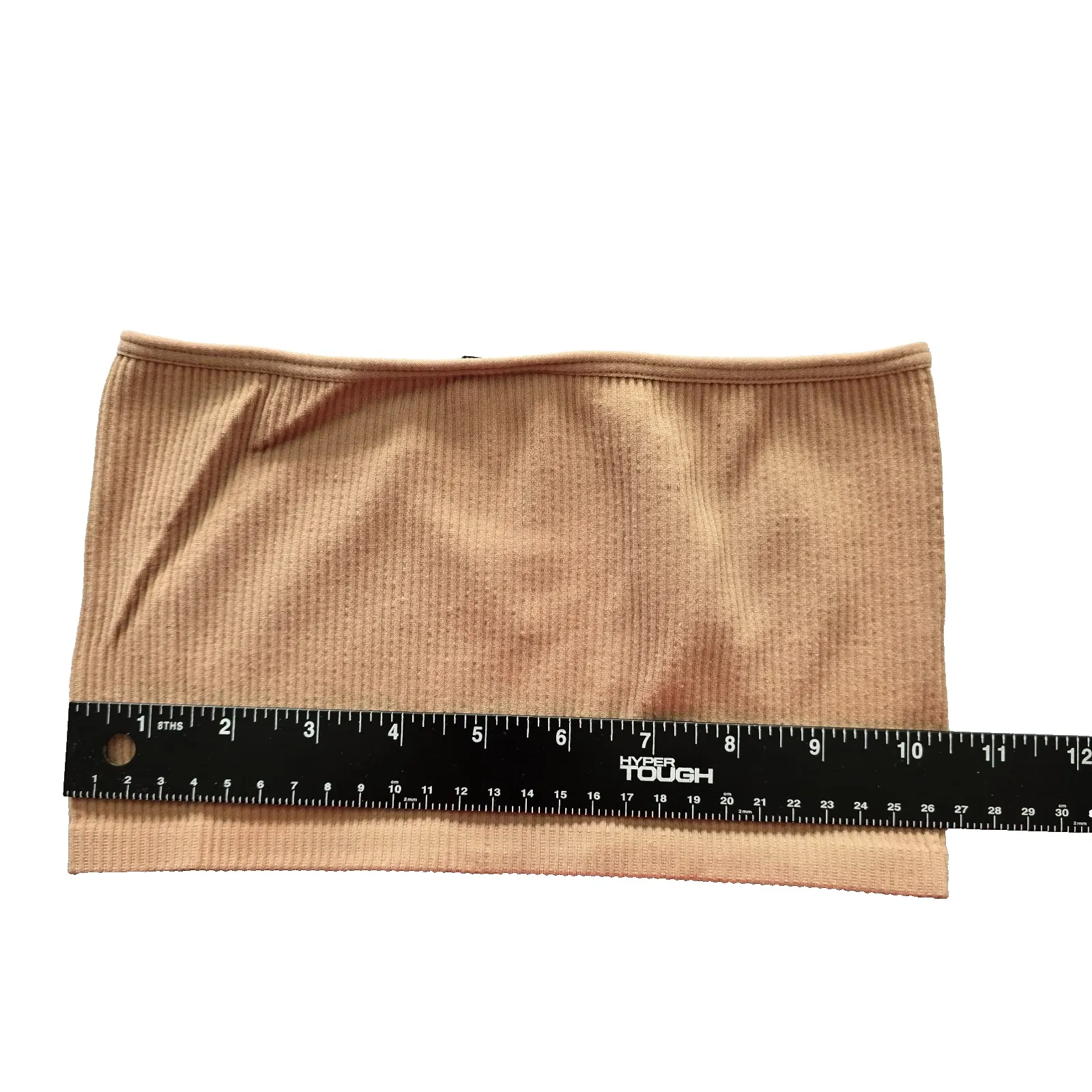 Ribbed Comfort Y2K Bra Top Wireless Pullover Stretch Sleep Zara Brown Tube XS - Image 3