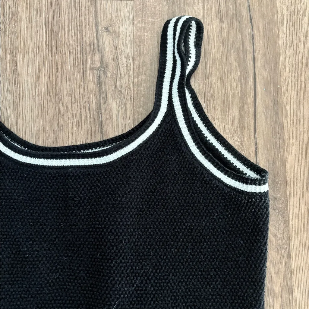 Black and White Knit Sweater Dress - Image 2