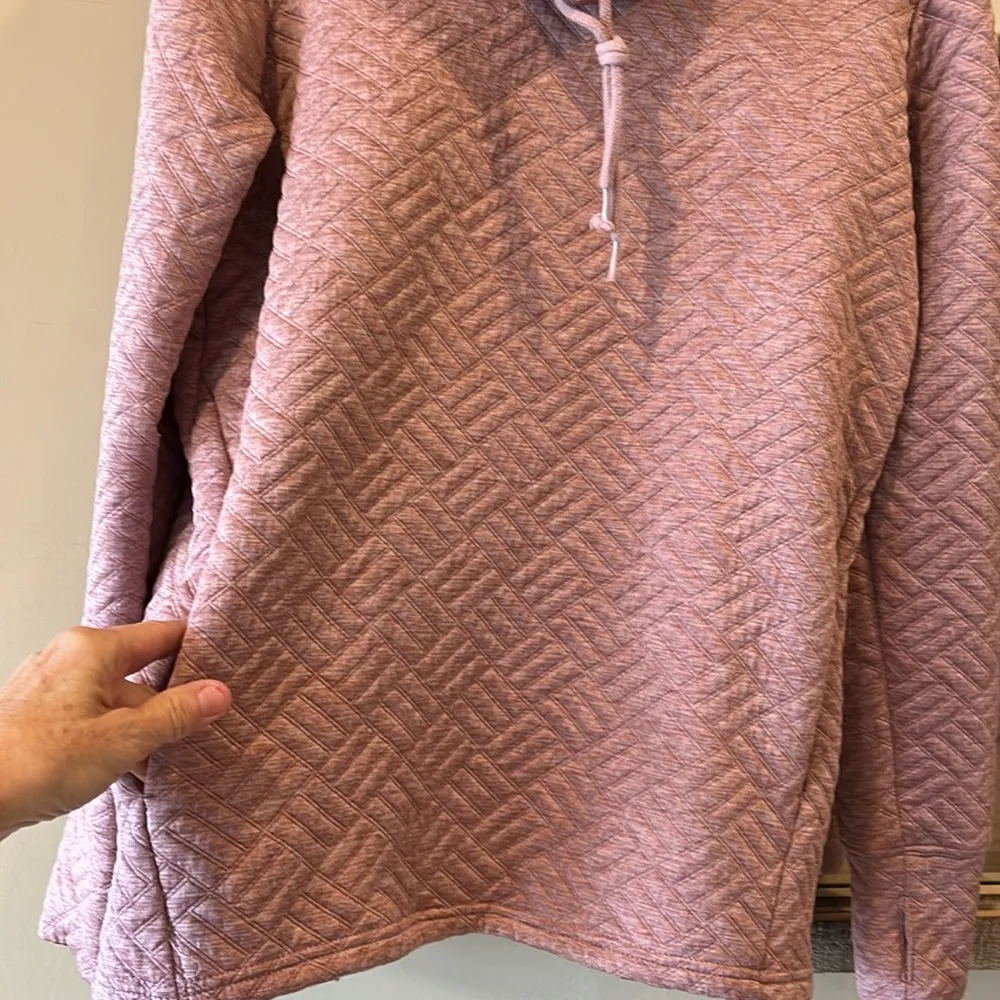 Rose Pink Quilted Pullover Womens Medium - Image 5
