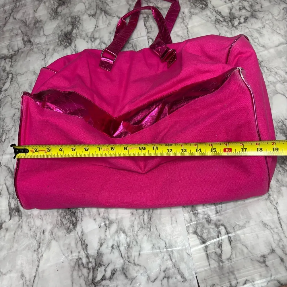 Victoria Secret y2K 2000s travel bag large duffle hot Pink zip up - Image 7