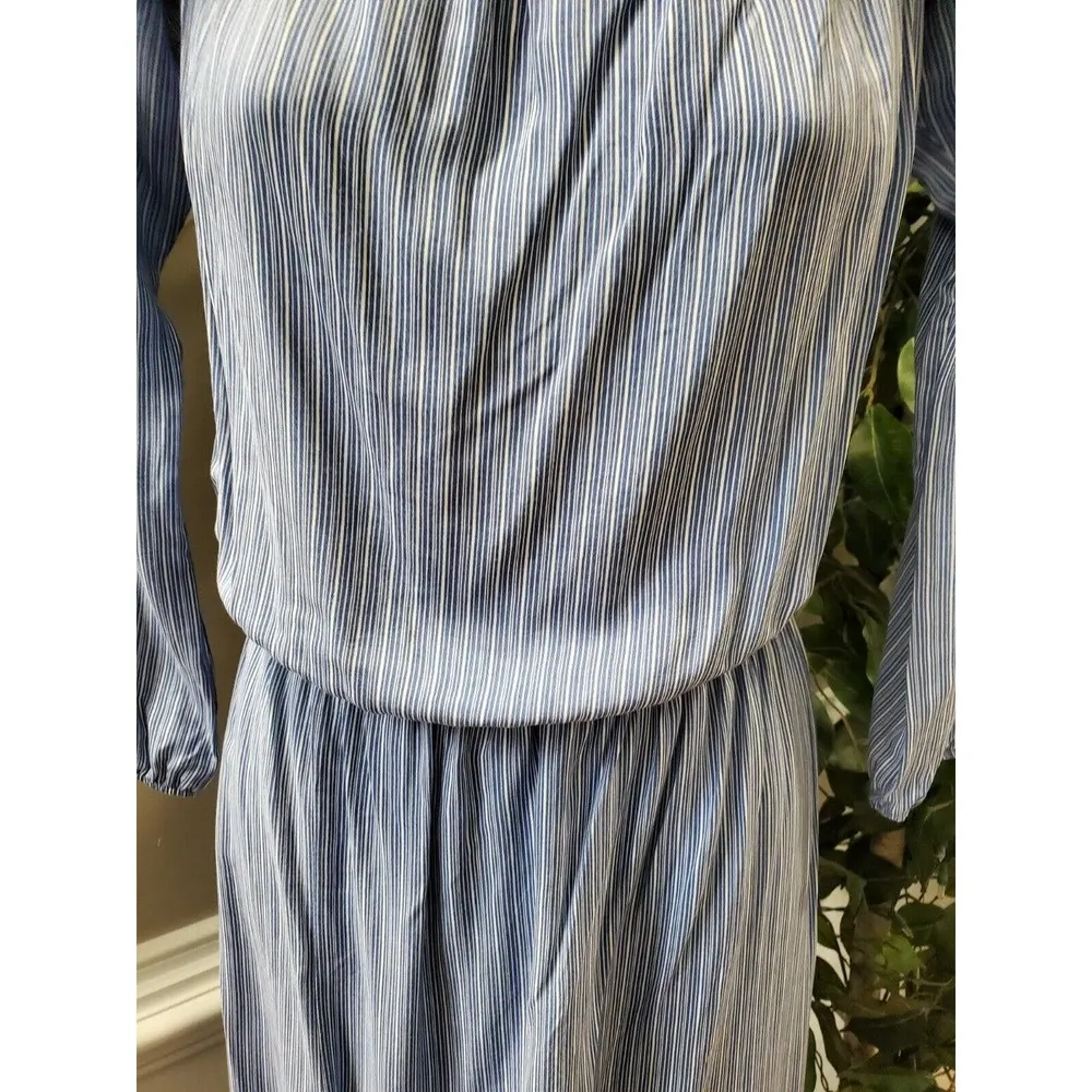 Boutique Lula & Lala Women's Blue Rayon Long Sleeve Scoop Neck Maxi Dress Size M Size M - Image 3